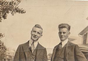 Albert T. Chase (l.) and Arthur S. Graham, probably in West Yarmouth, Mass.