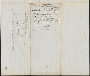 Levi Lincoln to George Coffin, 26 July 1833