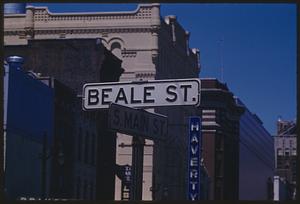 Street signs for intersection of Beale St. and S. Main St, Memphis, Tennessee