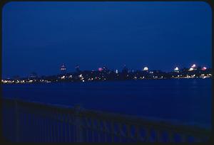 Night scene, Boston from Cambridge