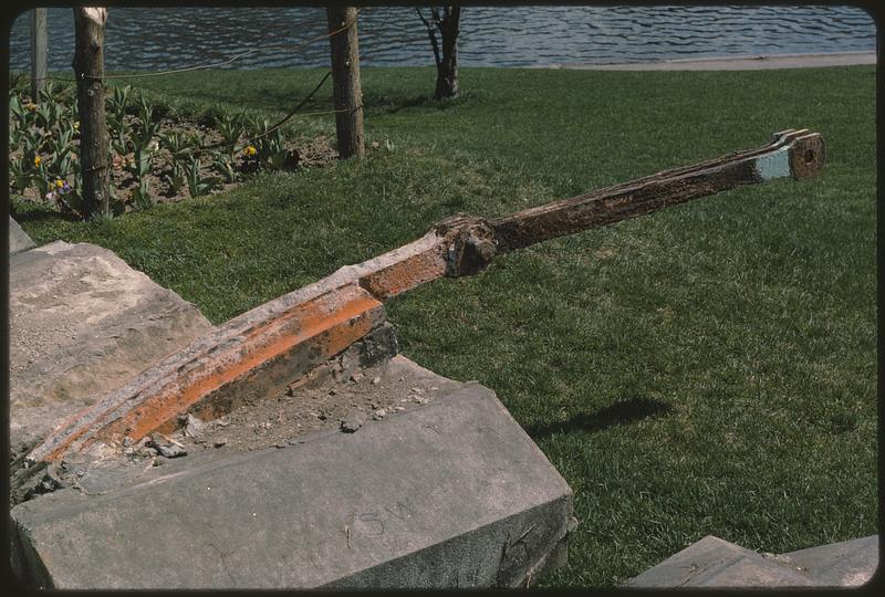Construction on Lagoon Bridge, Public Garden, Boston