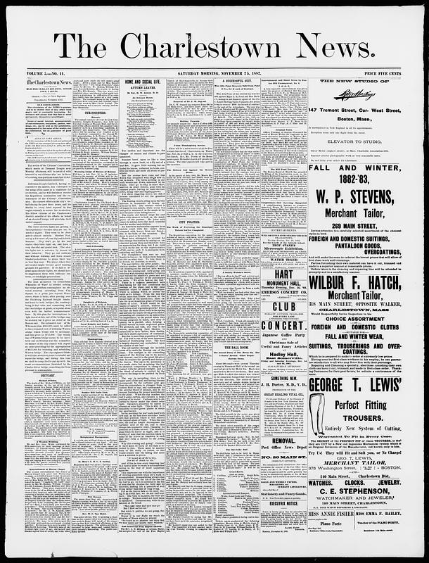 The Charlestown News. November 25, 1882 - Digital Commonwealth