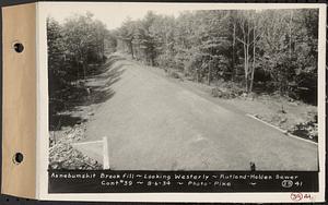 Contract No. 39, Trunk Line Sewer, Rutland, Holden, Asnebumskit Brook fill, looking westerly, Rutland-Holden Sewer, Holden, Mass., Sep. 6, 1934