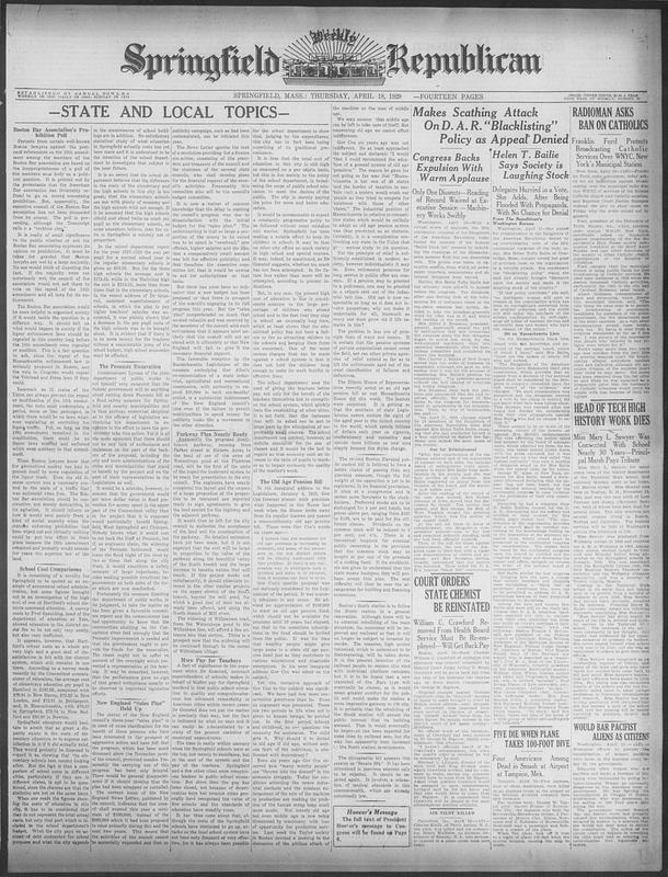 Springfield Weekly Republican - Digital Commonwealth