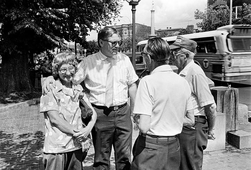 Mayor Mitchell outside City Hall