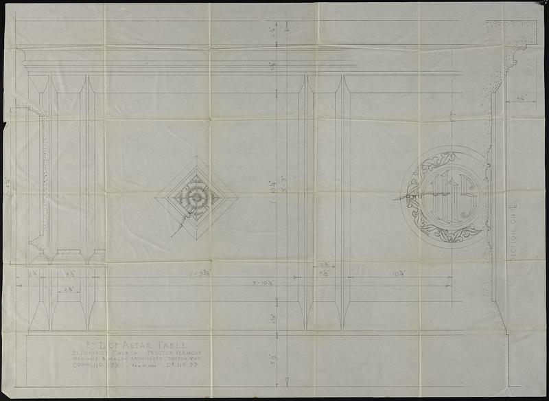 Full-scale drawing of altar table