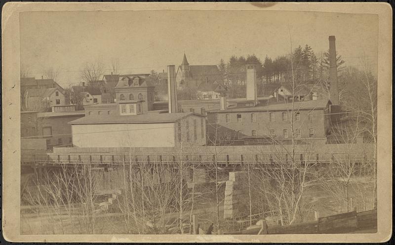 Old Main Street Bridge (1851) over Nashua River and paper mill