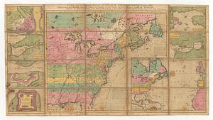 A new and accurate map of the English empire in North America: representing their rightful claim as confirm'd by charters, and the formal surrender of their Indian friends; likewise the encroachments of the French, with the several forts they have unjustly erected therein