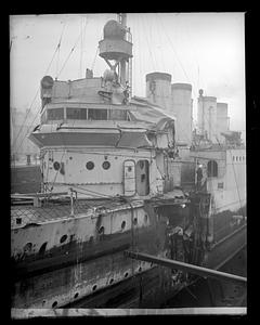Unidentified ship with a hole in its side