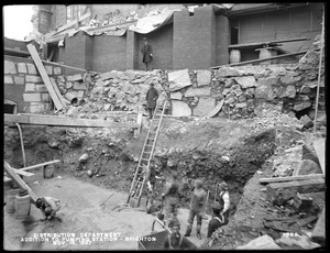 Distribution Department, Chestnut Hill High Service Pumping Station, excavation for foundation in addition, from the southwest corner, Brighton, Mass., Nov. 15, 1897