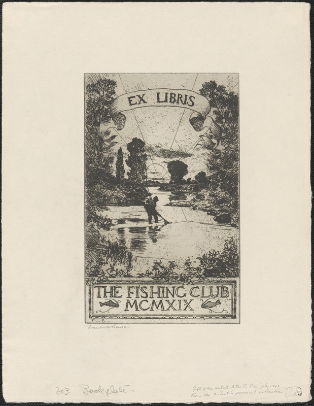 Bookplate: Fishing Club