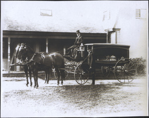 Horse drawn funeral wagon