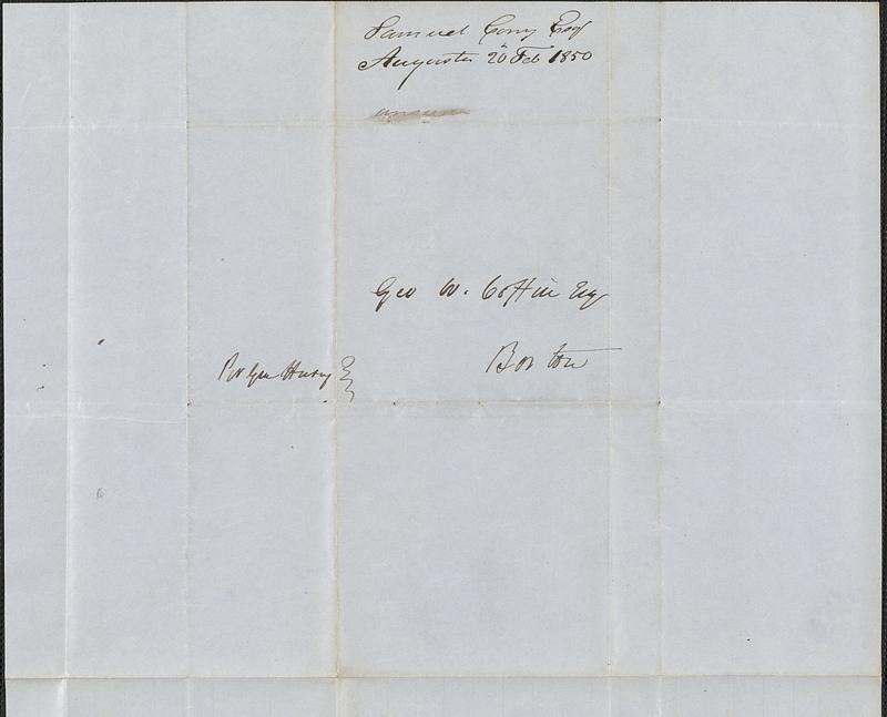 Samuel Cony to George Coffin, 20 February 1850 - Digital Commonwealth