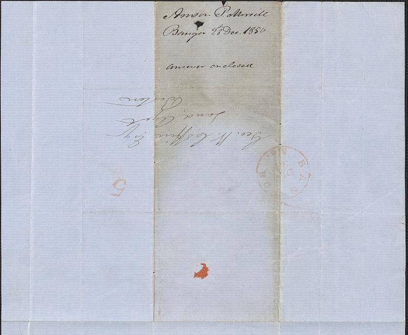 Anson Merrill to George Coffin, 28 December 1850