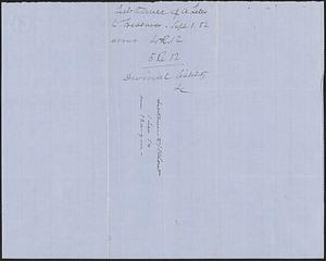 E. Bradbury to J. H. Loud Treasurer of Massachusetts, 1 September 1854