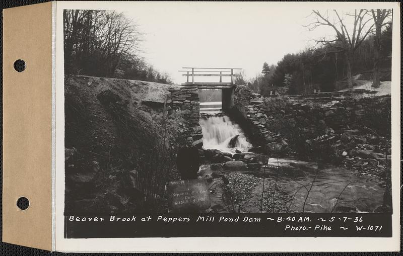 Beaver Brook at Pepper's mill pond dam, Ware, Mass., 840 AM, May 7