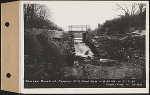 Beaver Brook at Pepper's mill pond dam, Ware, Mass., 8:40 AM, May 7, 1936