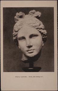 Head of Aphrodite. Greek, 4th century B.C.