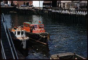 Boats alongside dock, Boston