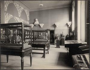 Display cases in sculpture gallery, Museum of Fine Arts, Boston