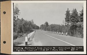 Contract No. 57, Portion of Petersham-New Salem Highway, New Salem, Franklin County, looking northwest from Sta. 98, New Salem, Mass., Sep. 30, 1937