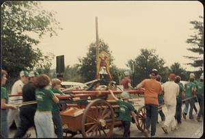 Antique fire apparatus on parade