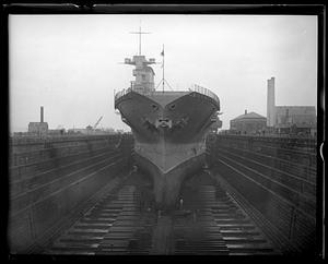 USS Lexington in South Boston drydock