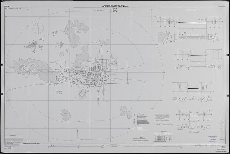 Airport obstruction chart, OC 5052, Oakland-Pontiac Airport, Pontiac, Michigan