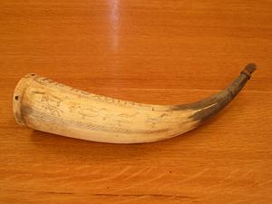 Powder horn with incised decoration