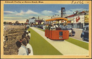 Sidewalk Trolley at Revere Beach, Mass.