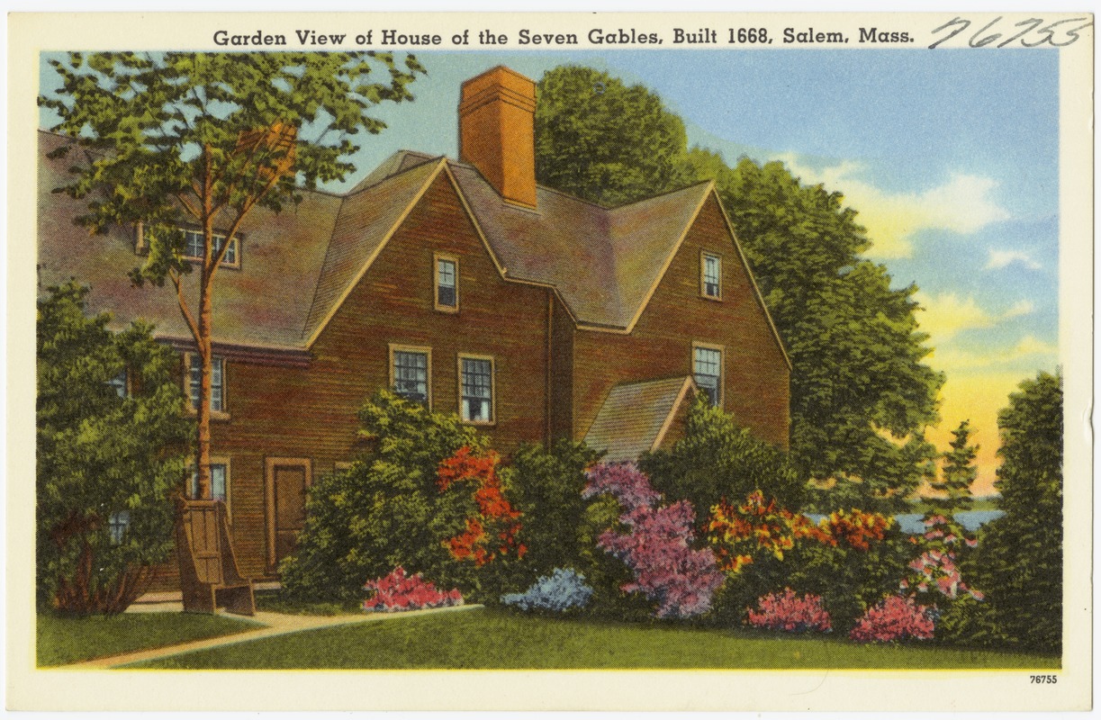 Garden view of House of the Seven Gables, built, 1668, Salem, Mass.