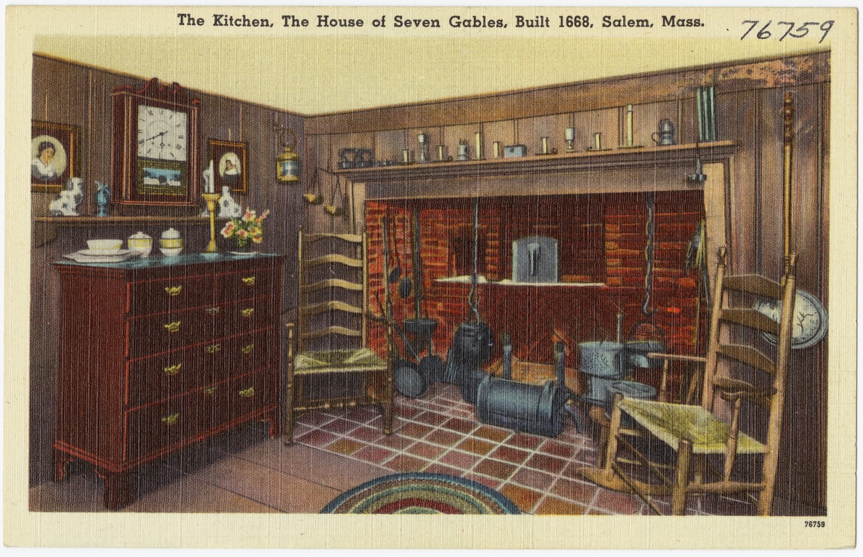 The kitchen, The House of Seven Gables, built, 1668, Salem, Mass.