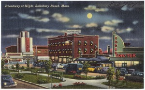 Broadway at night, Salisbury Beach, Mass.