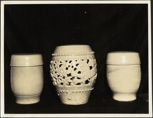 Three Chinese porcelain containers, celadon glaze