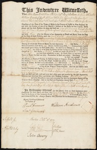 Richard Butler indentured to apprentice with William Andrews of Boston, 23 September 1771