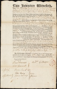 James McLary indentured to apprentice with Andrew Gillespie of Boston, 5 June 1771