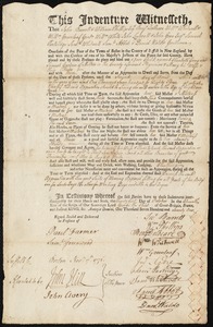 Elizabeth Gray indentured to apprentice with Samuel Gardner of Milton, 21 October 1771