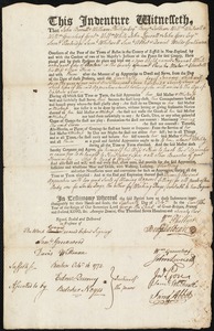 Hannah White indentured to apprentice with Jacob Edes of Boston, 16 October 1772