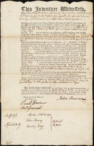 Nathaniel Rust indentured to apprentice with John Province of Boston, 14 October 1772