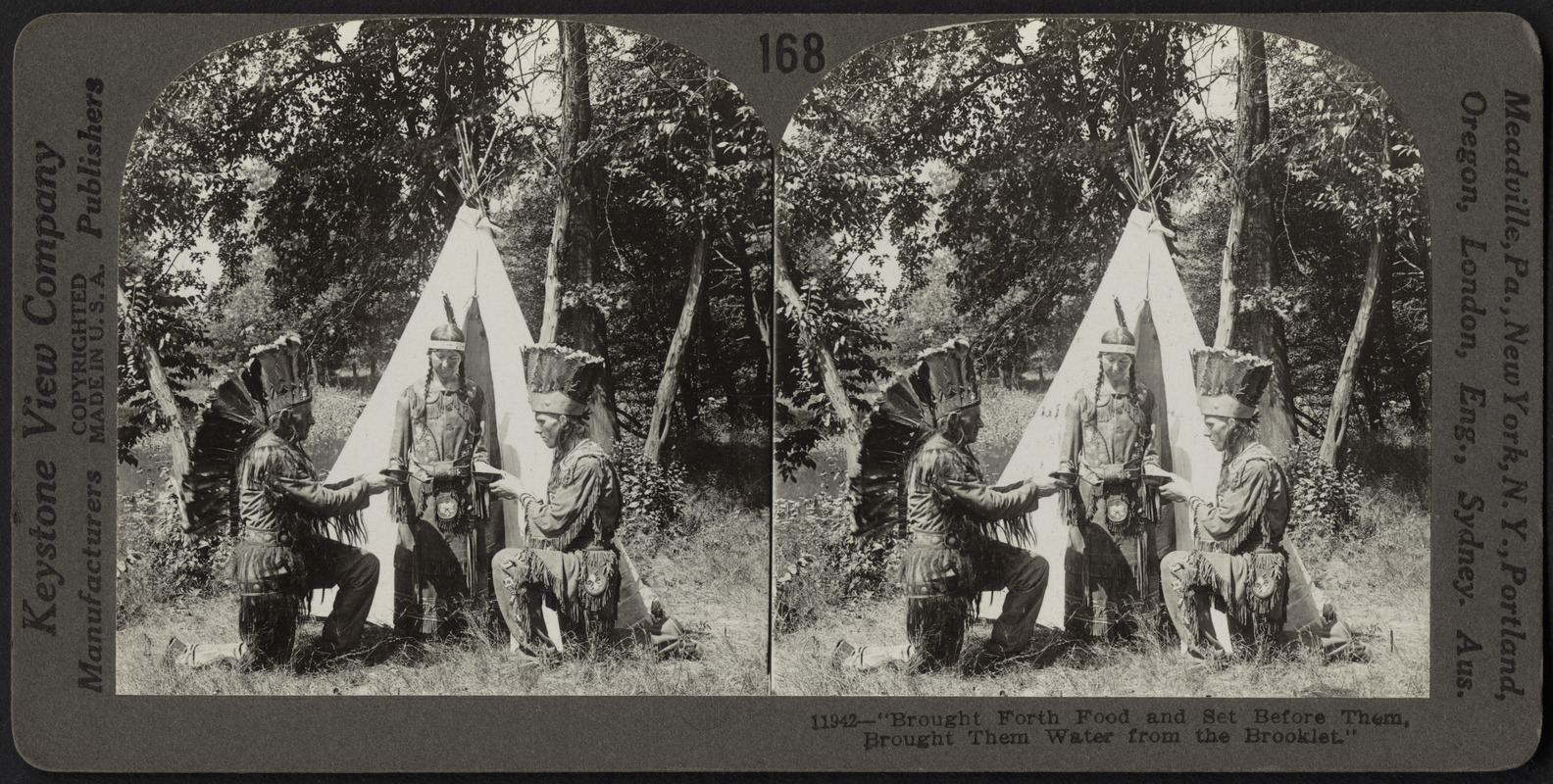 An Indian maiden and two braves, Minnesota