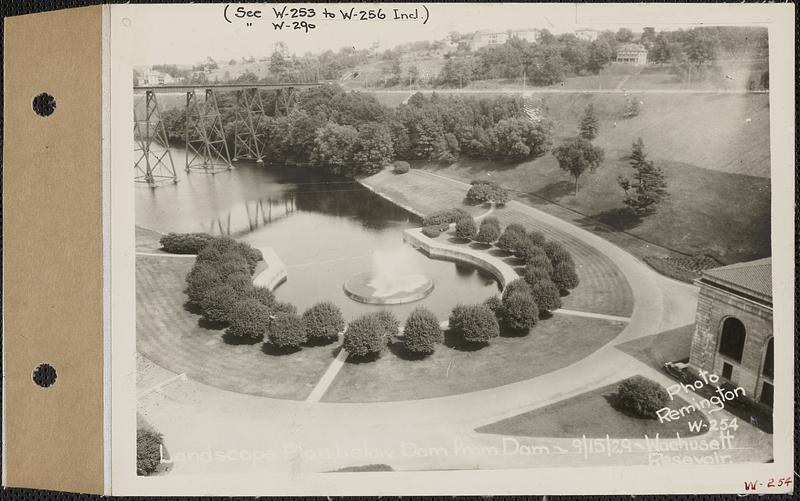 Landscape plan below dam from dam, Wachusett Reservoir, Clinton, Mass., Sep. 15, 1929