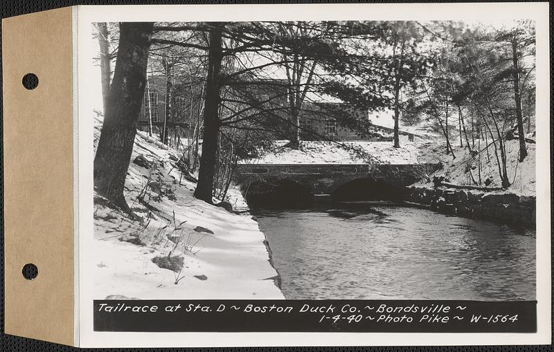 Tailrace at Station D, Boston Duck Co., Bondsville, Palmer, Mass., Jan