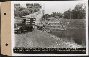 Looking easterly at muck on dam at Shaft #8, Ware River Intake Works, Barre, Mass., Aug. 30, 1940