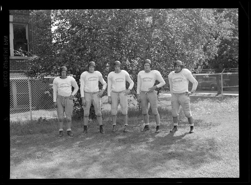 Five players of the Springfield College Football Team