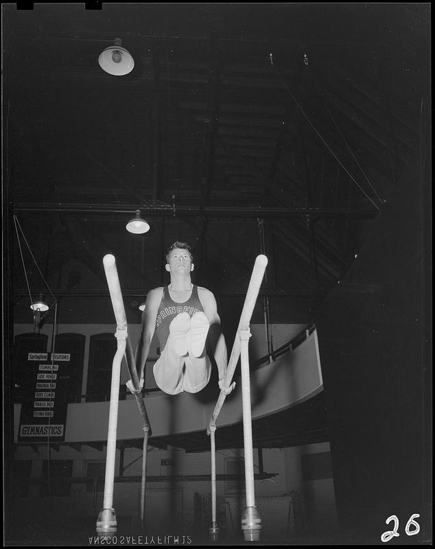 SC gymnast on the parallel bars Digital Commonwealth