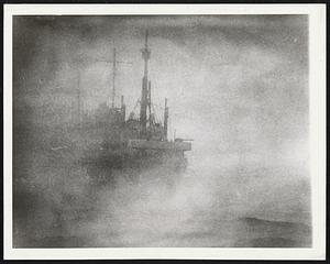 Thick Fog keeps the secret of an Atlantic convoy. The from of a ship appears only to be lost again in the clutches of the murky atmosphere.