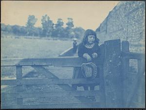 Girl standing on a fence