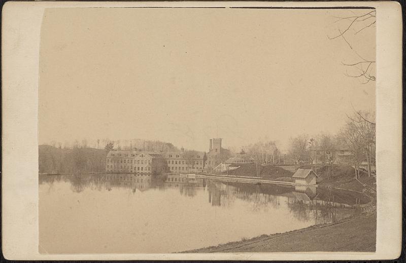 Bay State Mill pond and Clara L. Crane House, 1890