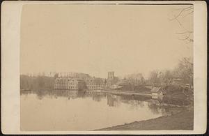 Bay State Mill pond and Clara L. Crane House, 1890