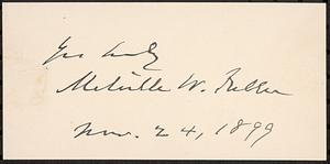 Autograph of Melville W. Fuller